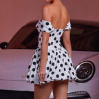 Polka Dot Print Tube Top Backless Casual Holiday Dress #aclosyESL