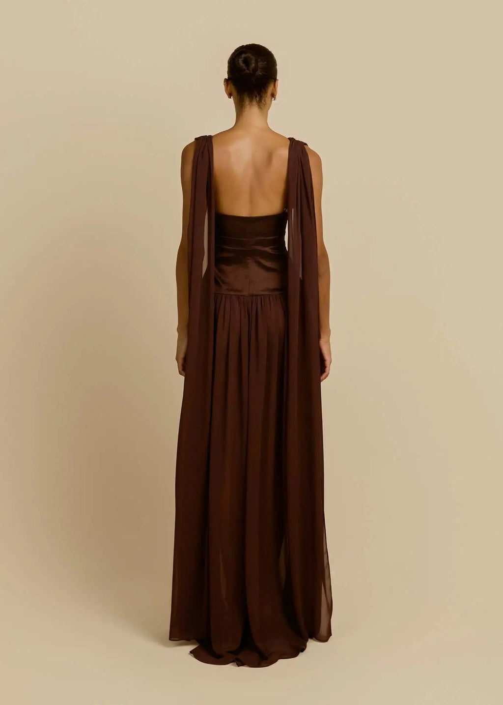 Maelle Draped Chiffon Maxi Dress
