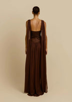 Maelle Draped Chiffon Maxi Dress