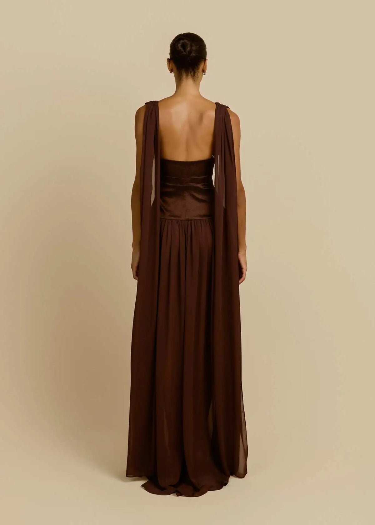 Maelle Draped Chiffon Maxi Dress