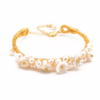 Natural Freshwater Pearl Adjustable Bracelet For Women Aclosy