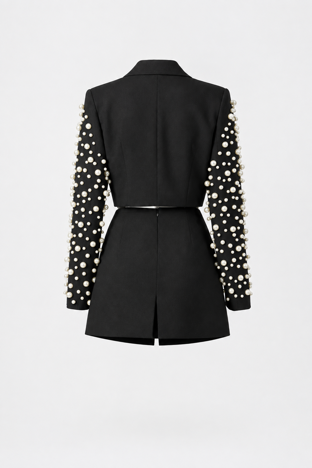 Pearl Cropped Blazer & Mini Skirt Two-Piece Set