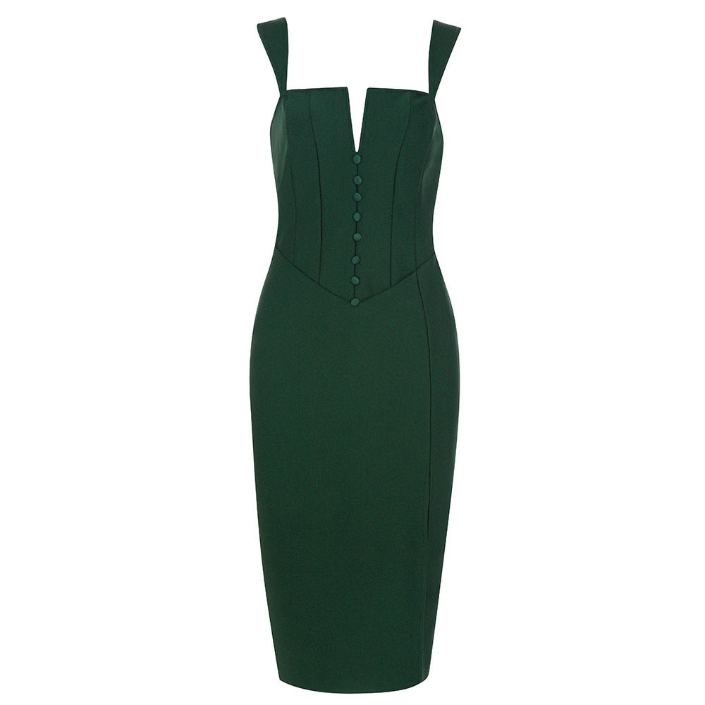Bandeau Sling Breasted Slim Bandage Dress