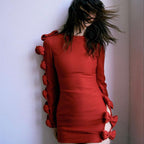 Asymmetric Hollow Bow Dress Aclosy