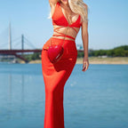 Women's Fashion Wrapped Chest Strap Dress aclosy