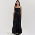 Black See-through Suspender Skirt Backless Dress Aclosy