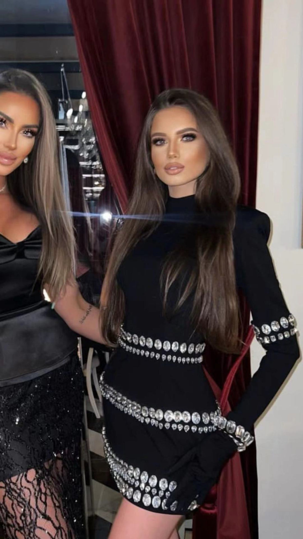 Women's Fashion Rhinestone Bandage Dress aclosy