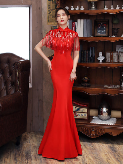 The Long Fish-tail Skirt Of Cheongsam Looks Thin aclosy