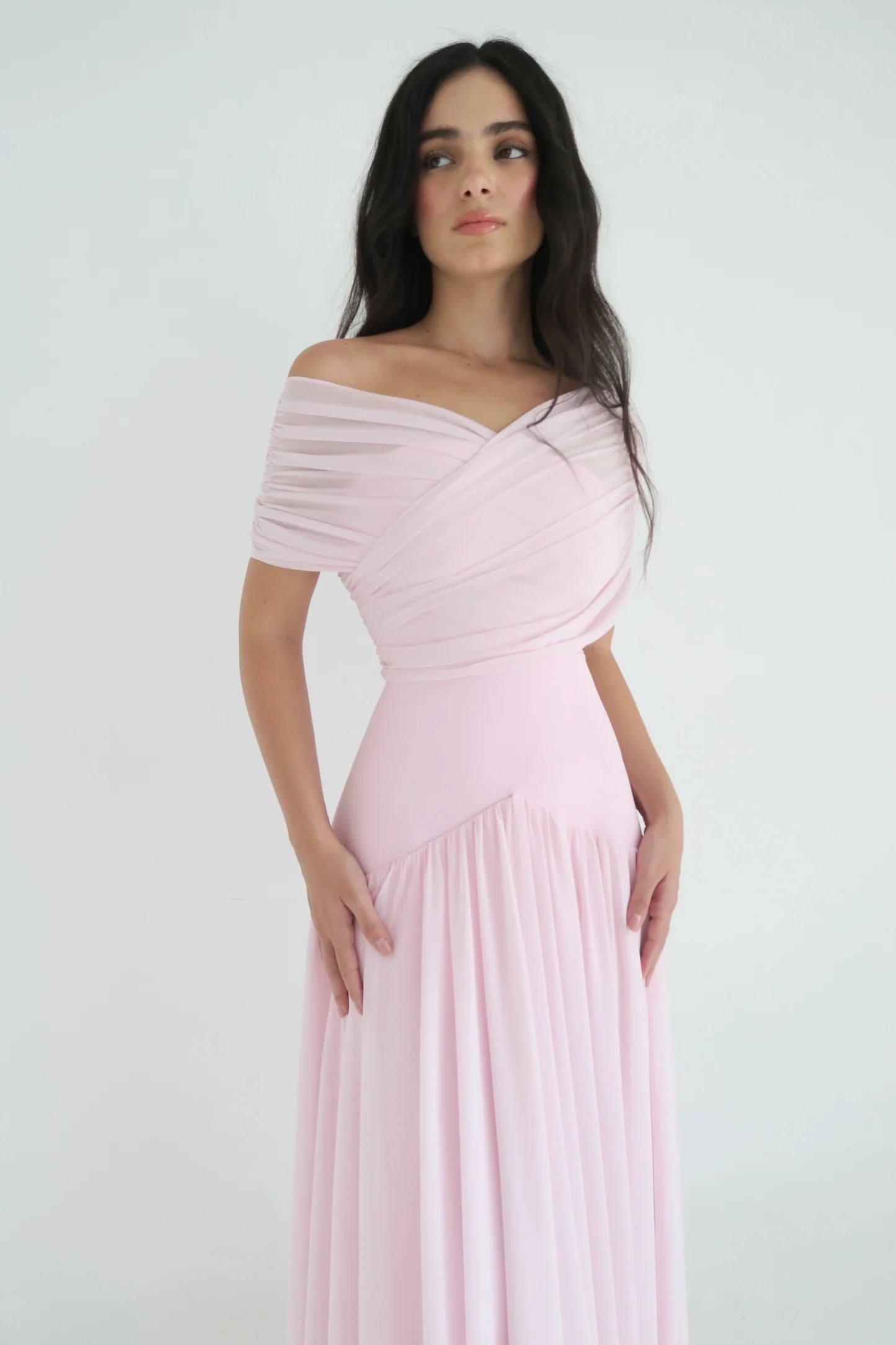 Elegant Cross-design Short-Sleeve Maxi Dress
