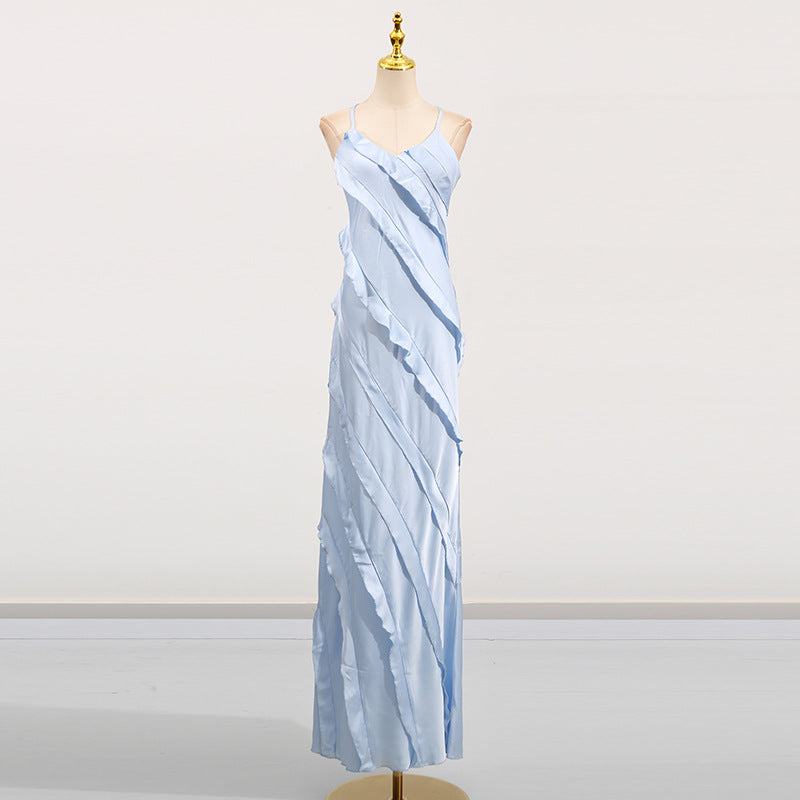 Salina Ruffle-Trim Resort Slip Maxi Dress