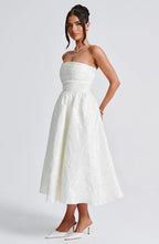 Jacquard Tube Top Midi Dress