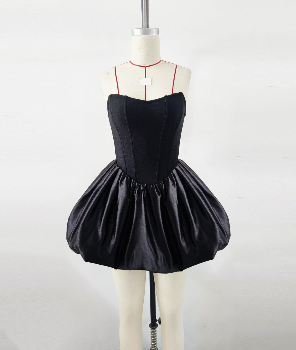 High-end Women's Fishbone Tube Top Pettiskirt Fluffy Pumpkin Dress Gold Aclosy