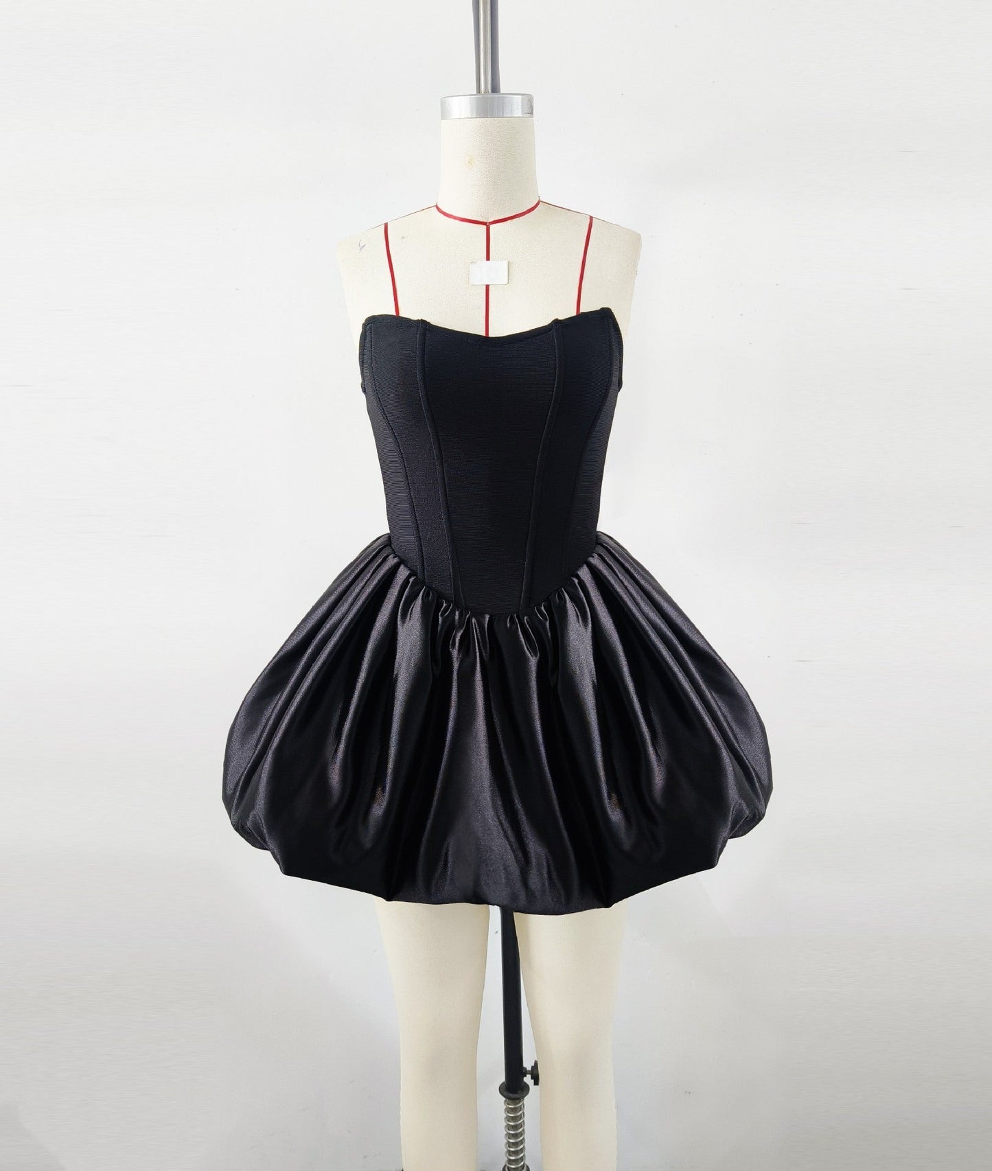 High-end Women's Fishbone Tube Top Pettiskirt Fluffy Pumpkin Dress Gold Aclosy