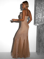 CHARMING SEQUIN MESH MAXI DRESS