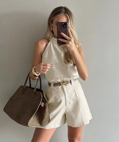 Sleeveless Top and Shorts Set