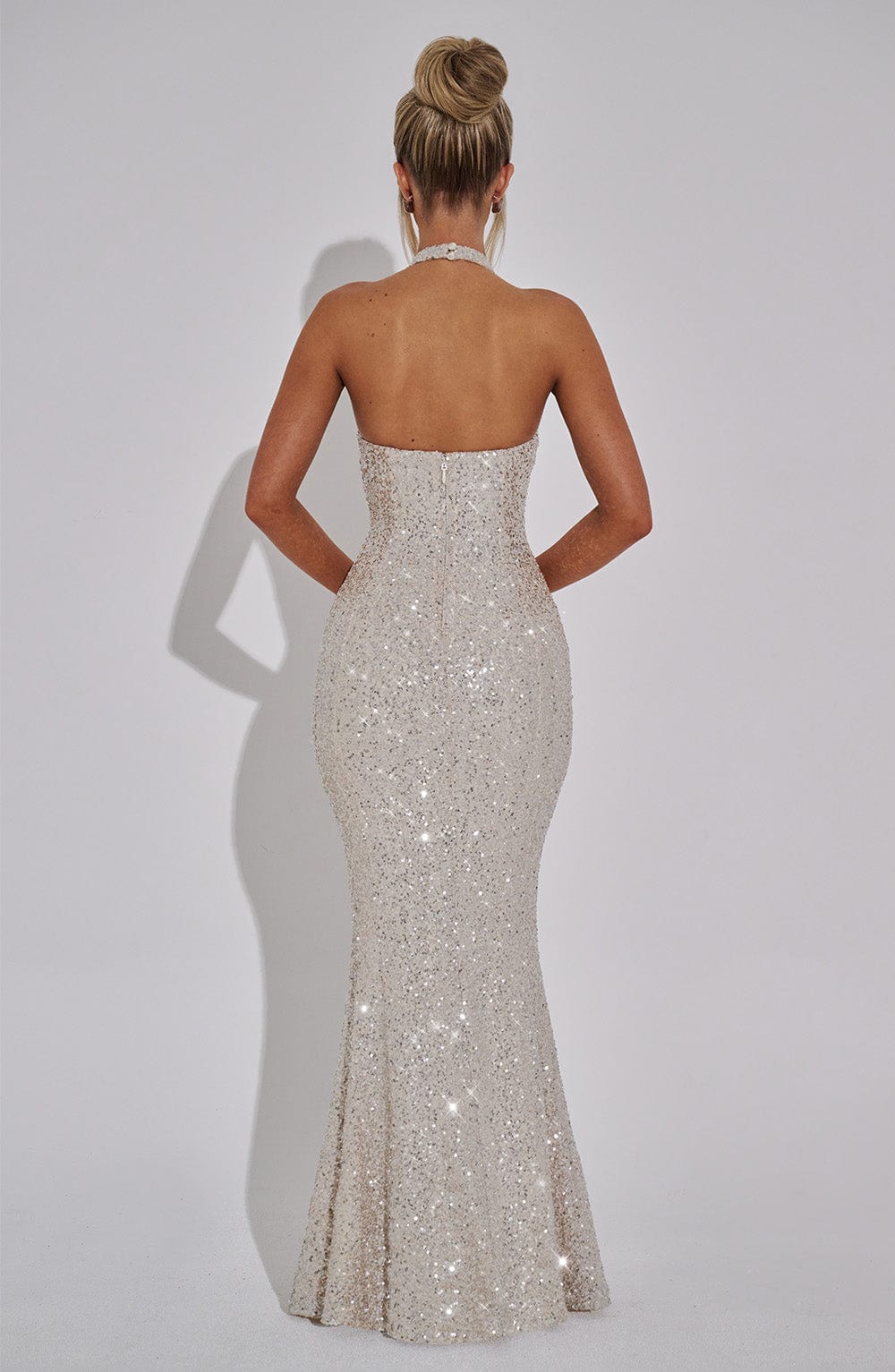 ALANA BACKLESS SEQUIN MAXI DRESS