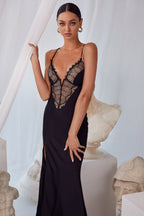 Women's Lace Patchwork Suspender Dress aclosy