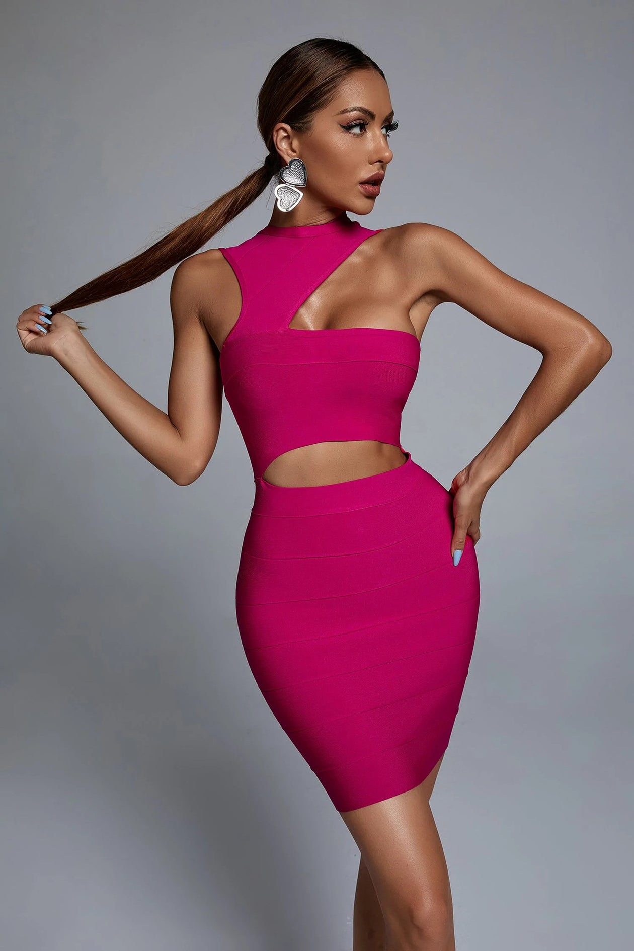 Bandage Evening Dress Sleeveless Waist-baring Dress Aclosy Bandage Evening Dress Sleeveless Waist-baring Dress Aclosy