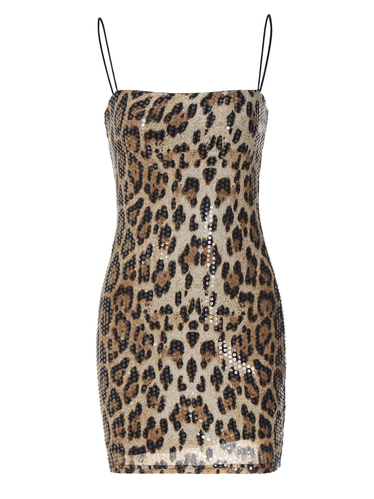 GIA LEOPARD MINI DRESS