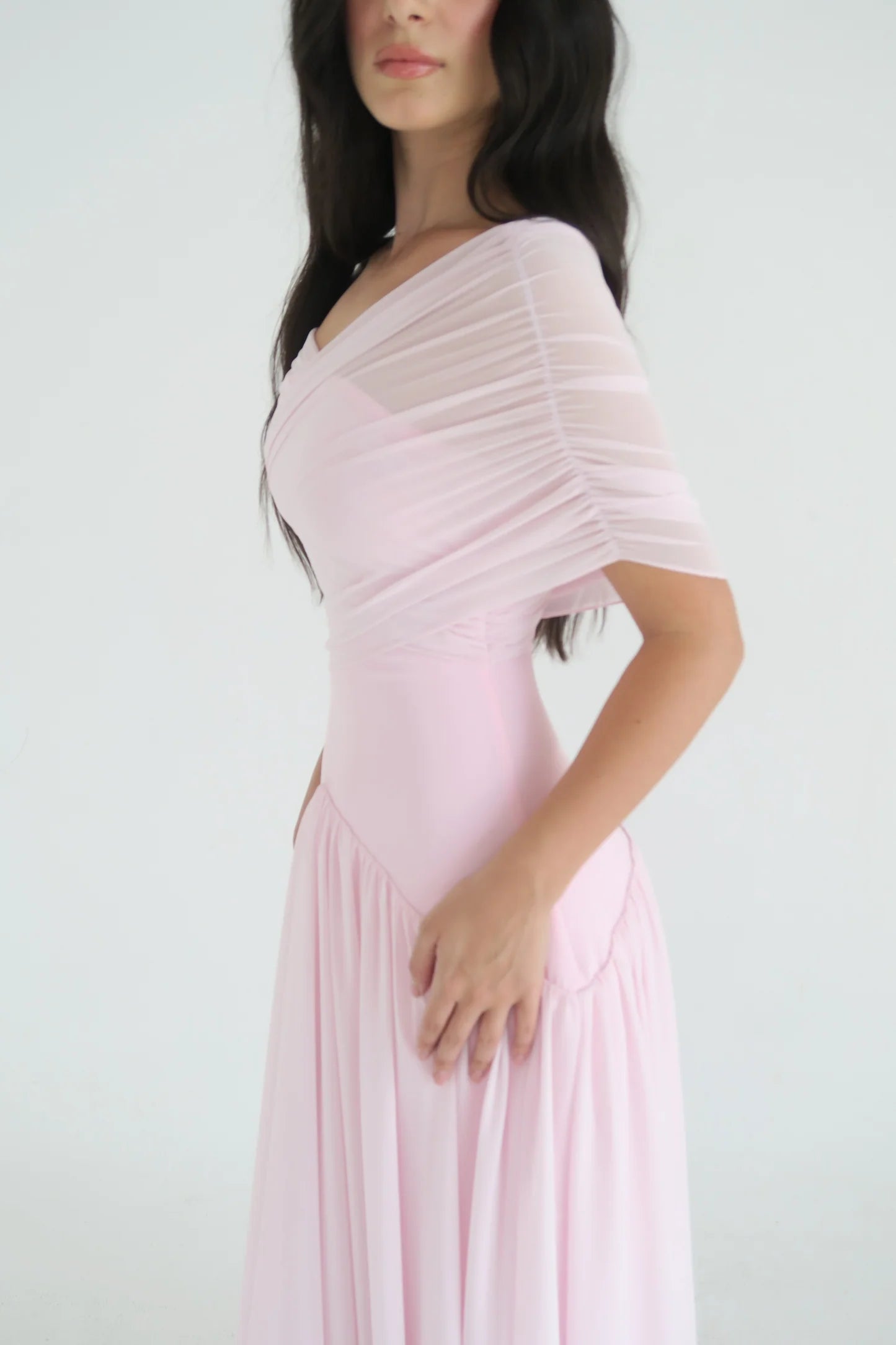 Elegant Cross-design Short-Sleeve Maxi Dress