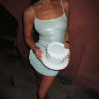 Sequin Gauze Stitching Hip Dress