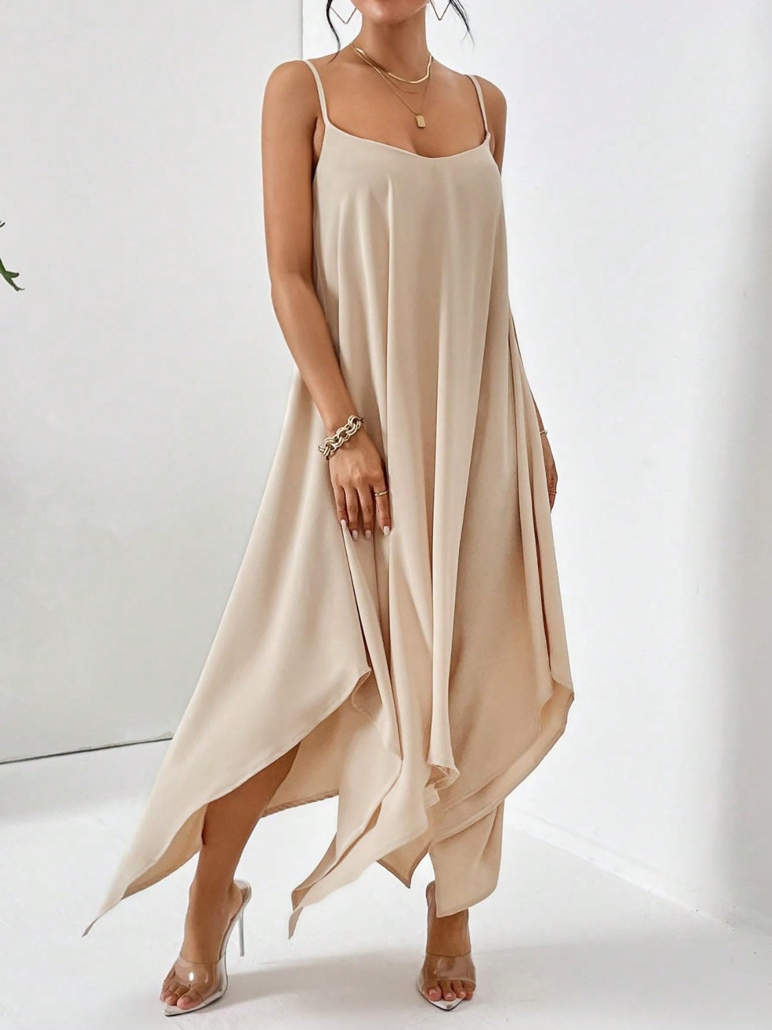 Scoop Neck Midi Cami Dress Trendsi