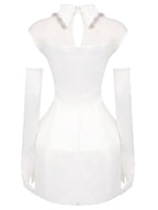 YARNA SATIN MINI DRESS-WHITE