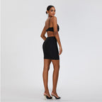 Sling Four-leaf Clover Exposed Navel Sheath Bandage One-piece Dress Aclosy