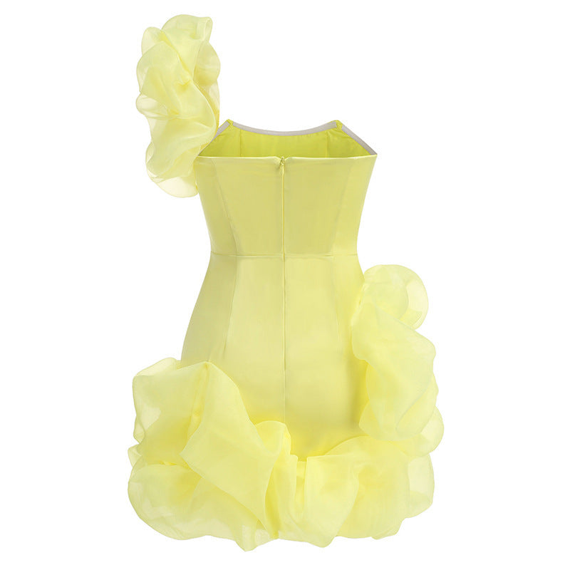 Alyia High-end Ruffled Party Mini Dress