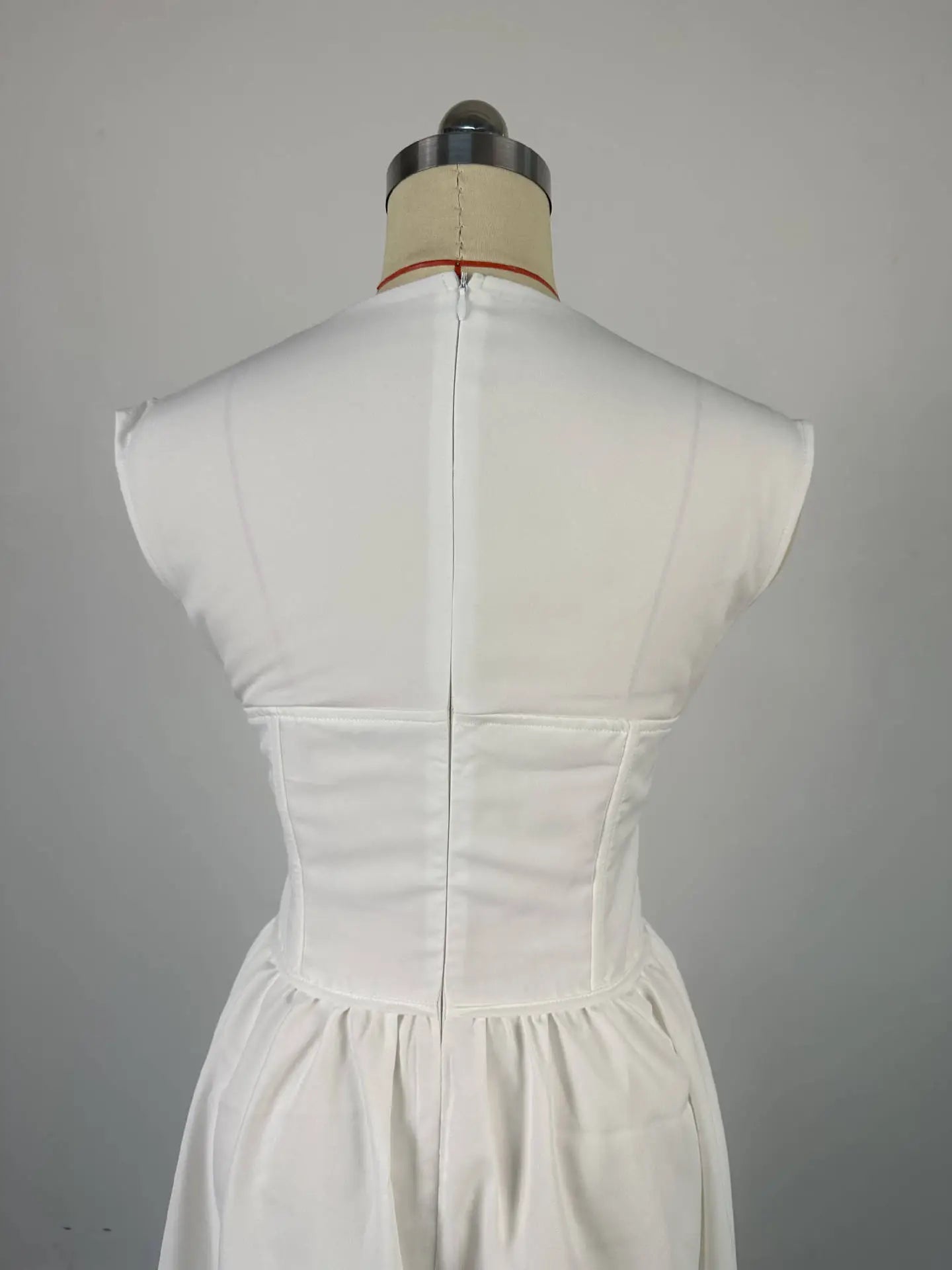 Halter Neck Cinched High Waist Fishbone A-line Skirt