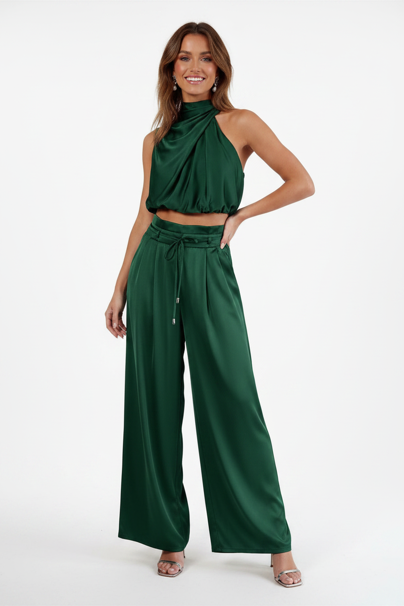 Sashi Suits Casual Sleeveless Midriff-baring sets