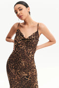 Slip Back Leopard Print Dress With Straps aclosy