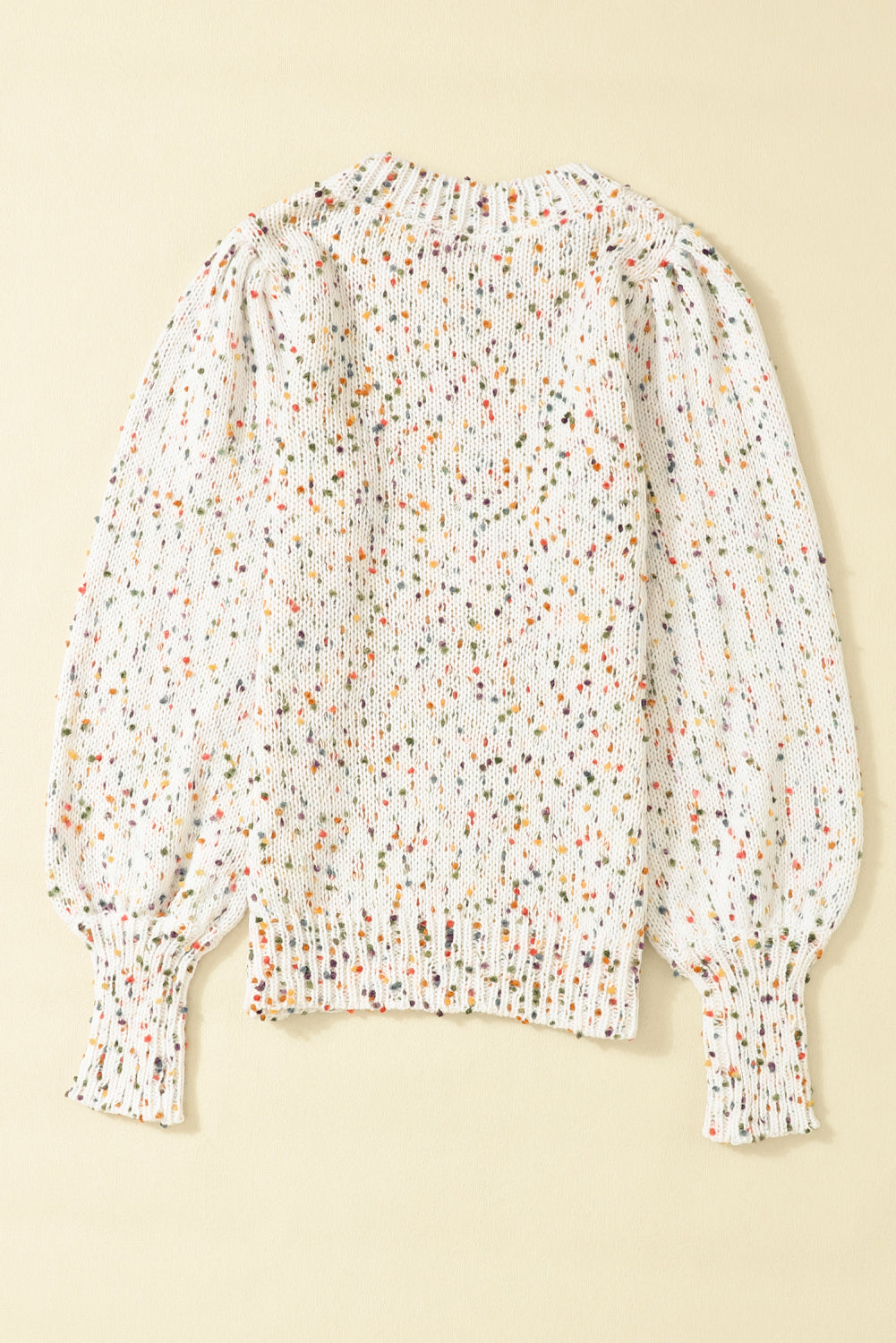 Confetti Round Neck Long Sleeve Sweater Trendsi