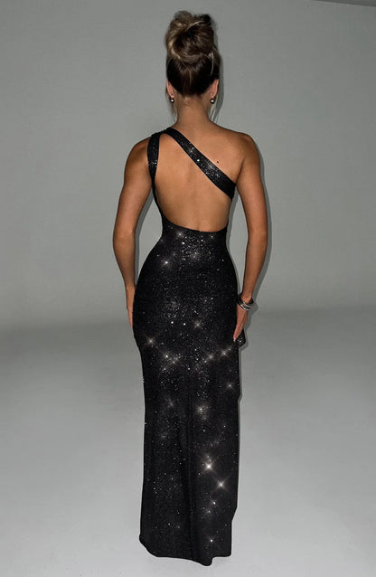 Elegant Shiny Backless Party Dress