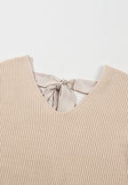 Tied Back V-Neck Long Sleeve Sweater Trendsi
