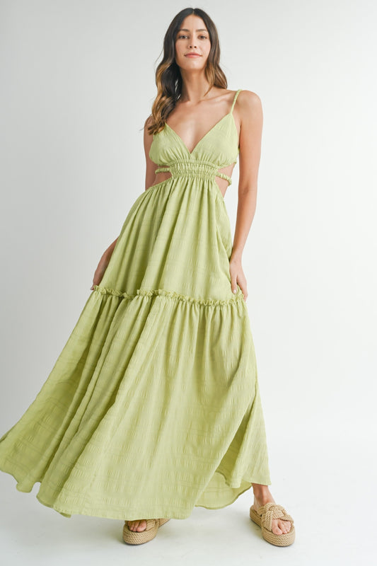 MABLE Cutout Waist Backless Maxi Dress Trendsi