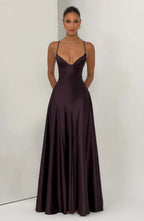 Alana Strapless Satin Cinched-Waist Maxi Evening Gown