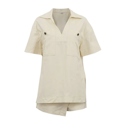 Chic Lapel Pocket Two-Piece Set