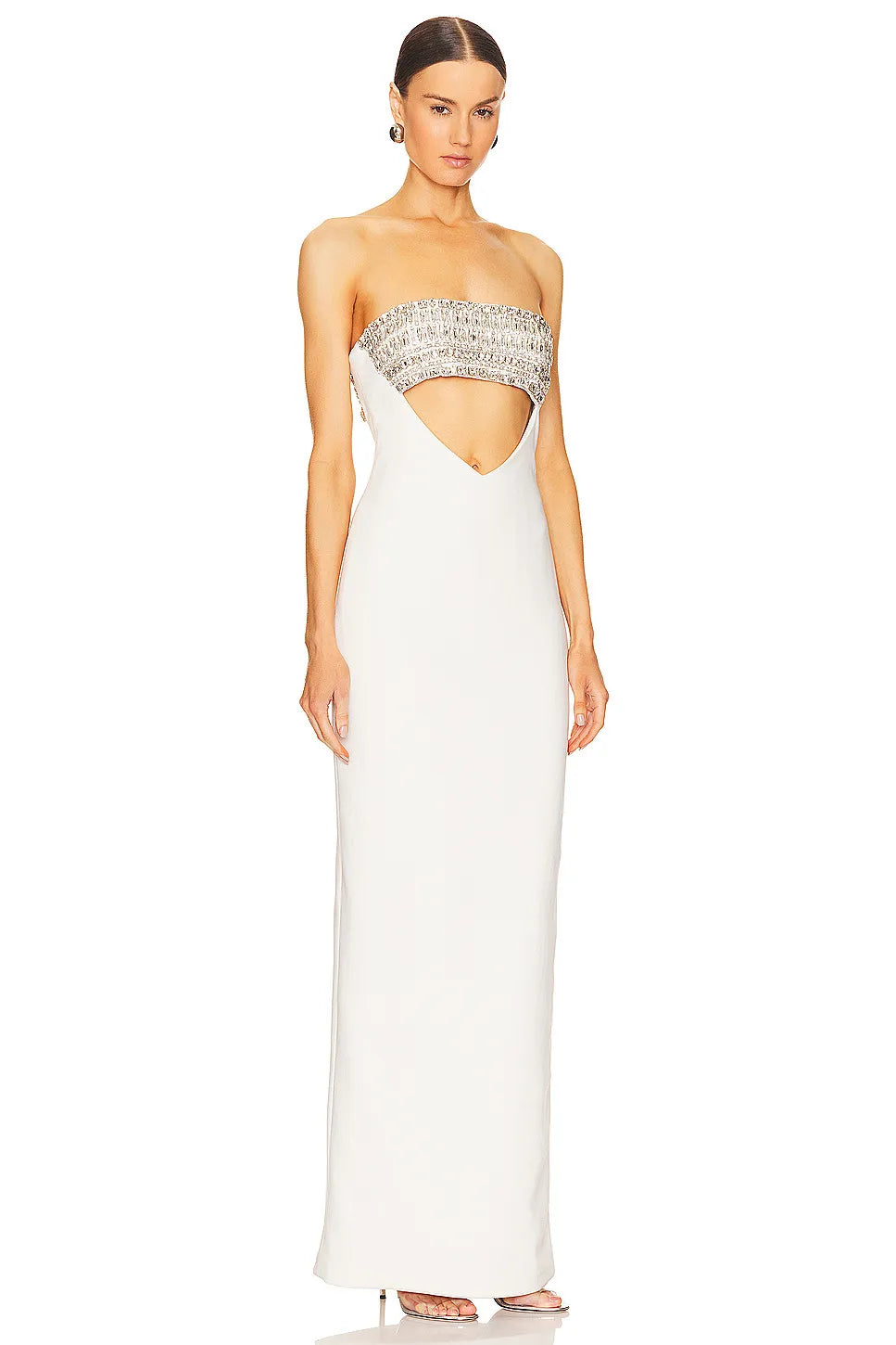 Allure Backless Cutout Diamond Maxi Dress