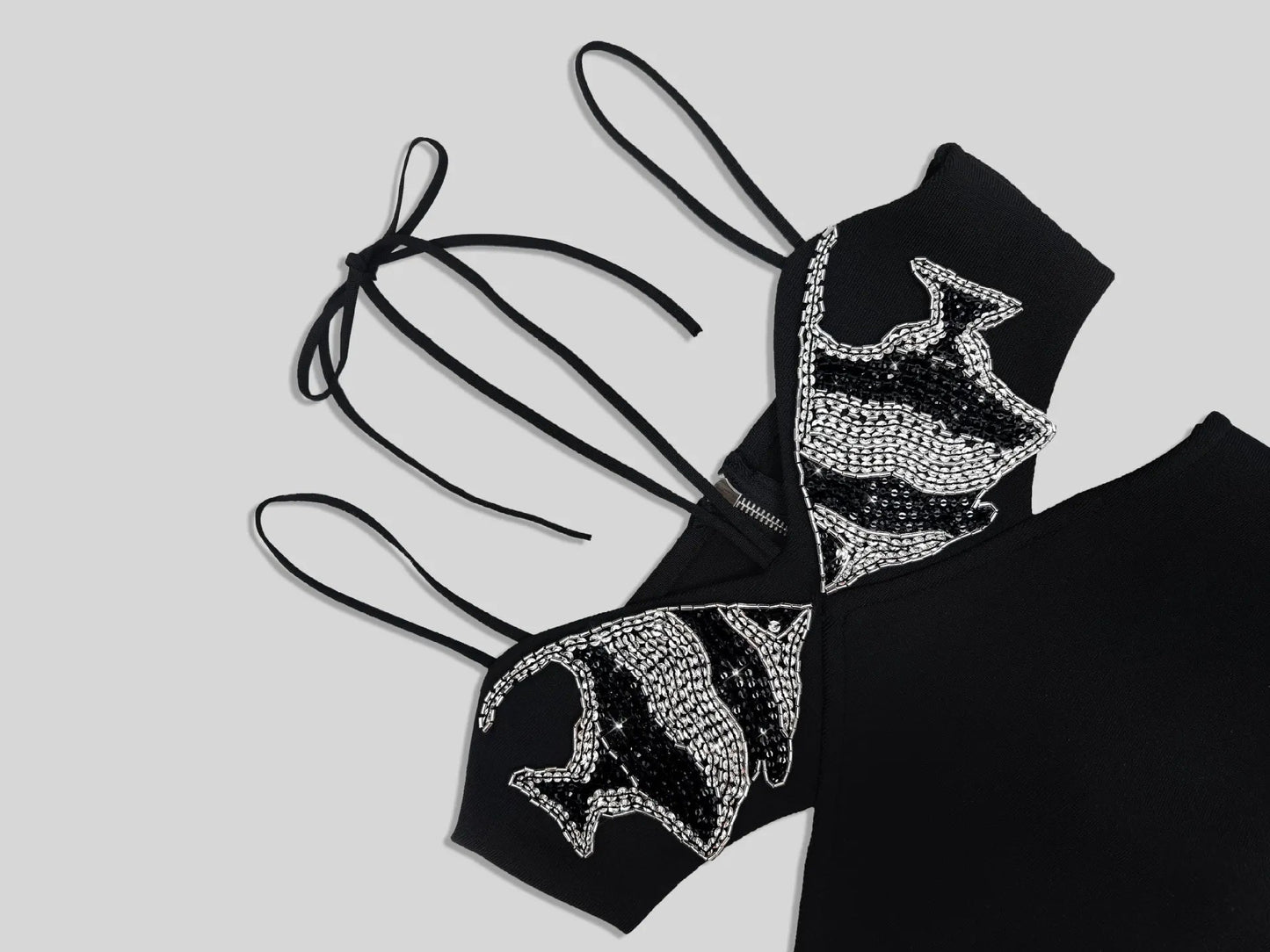 Alyia cutout black guest maxi dress