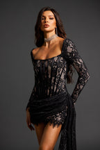 Alena Corset Black Mini Dress (Copy) Aclosy