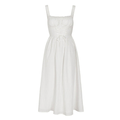 French Retro Square Collar Sling Dress null