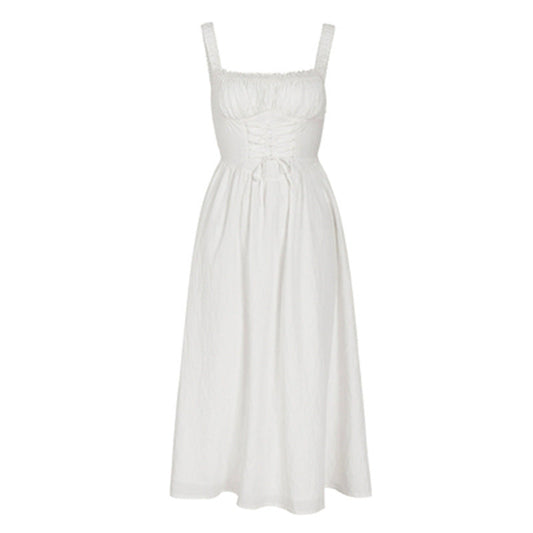 French Retro Square Collar Sling Dress null