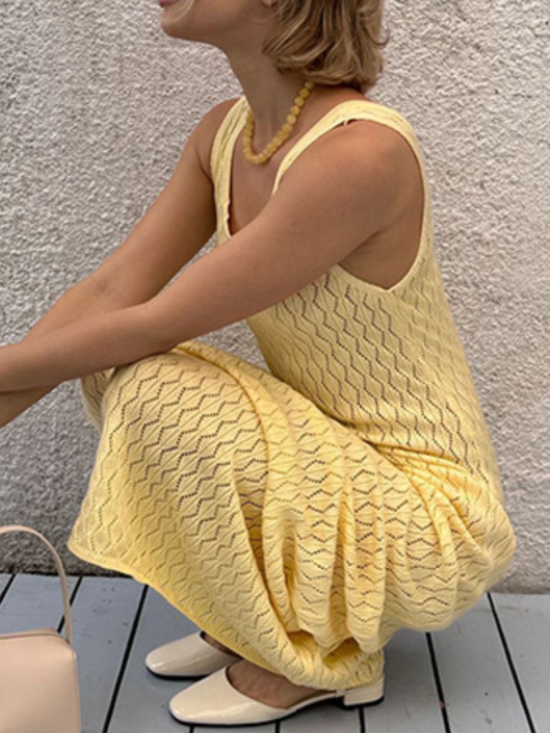 Openwork Sleeveless Maxi Dress