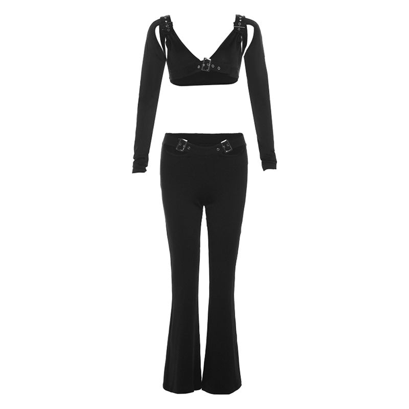 Women's High Waist Slim Pants Casual Suit aclosy