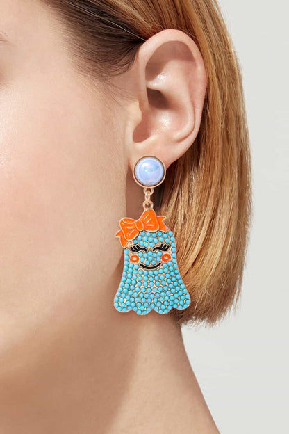 Smiling Ghost Shape Synthetic Pearl Earrings Trendsi