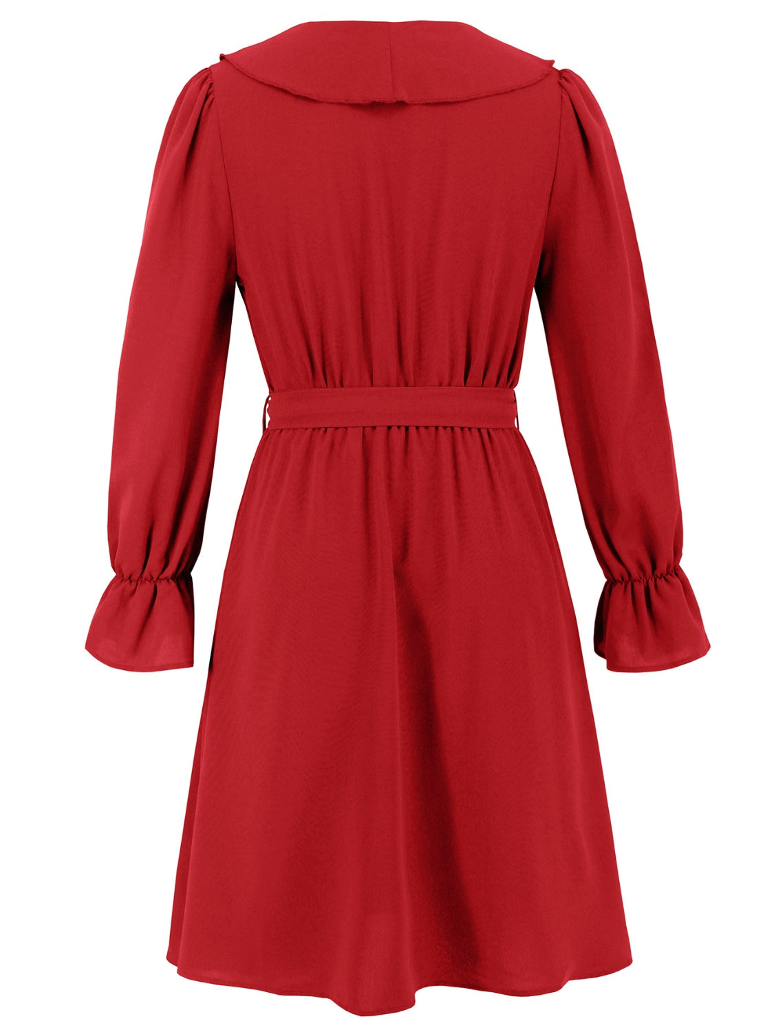 Ruffled V-Neck Flounce Sleeve Dress Trendsi