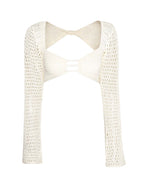 Tied Long Sleeve Top and Skirt Cover Up Set Trendsi