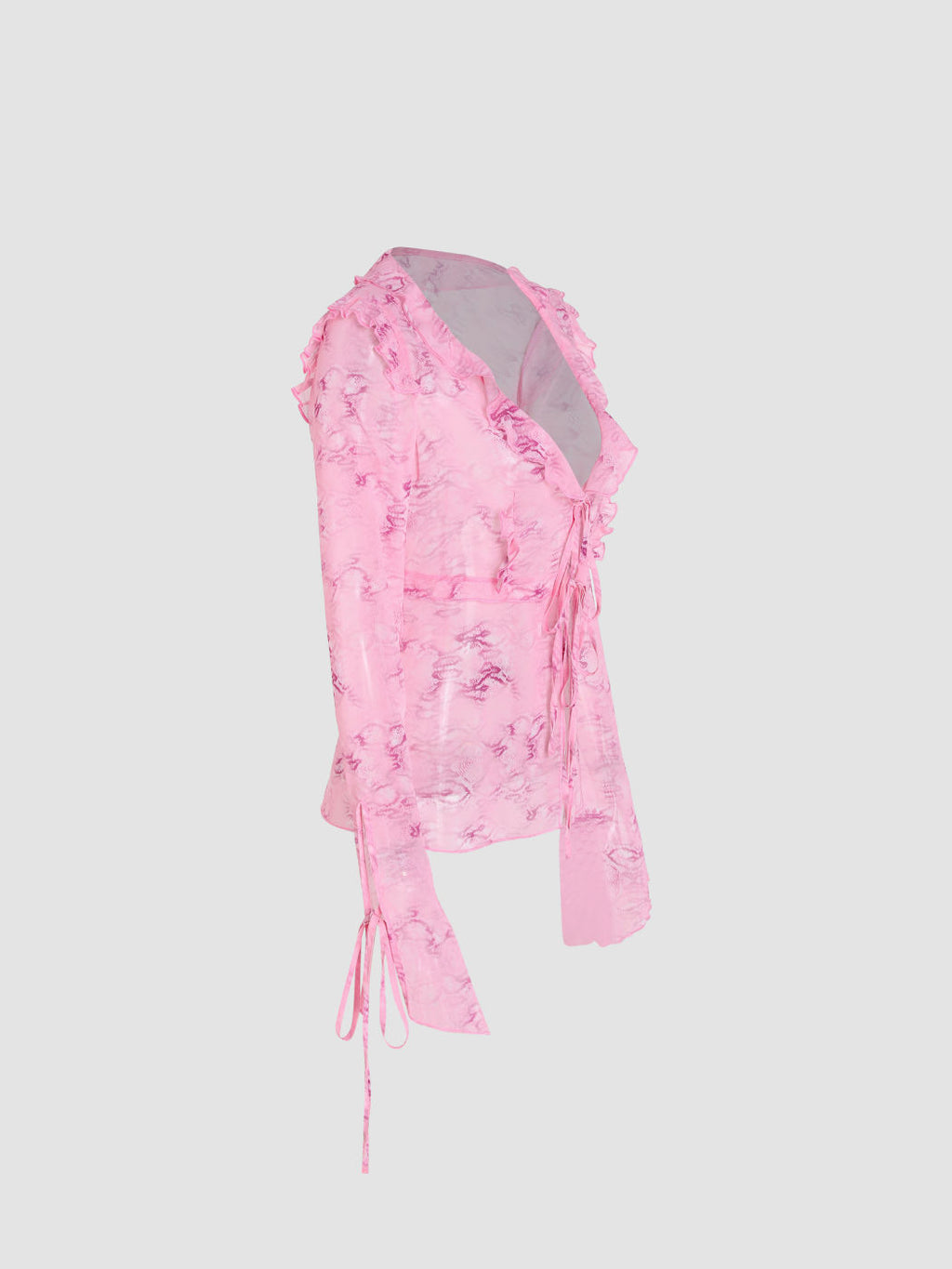 2023 New Ins Fashion Women's Strappy Lace V-neck Top  Chiffon Printed Dress Suit aclosy