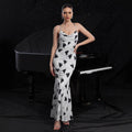 Sexy Sling Heart Printing Backless Slim Fit Vacation Dress #aclosyESL